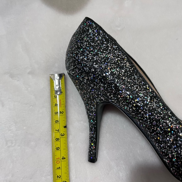 Black iridescent sparkly pointed heels - Picture 3 of 6